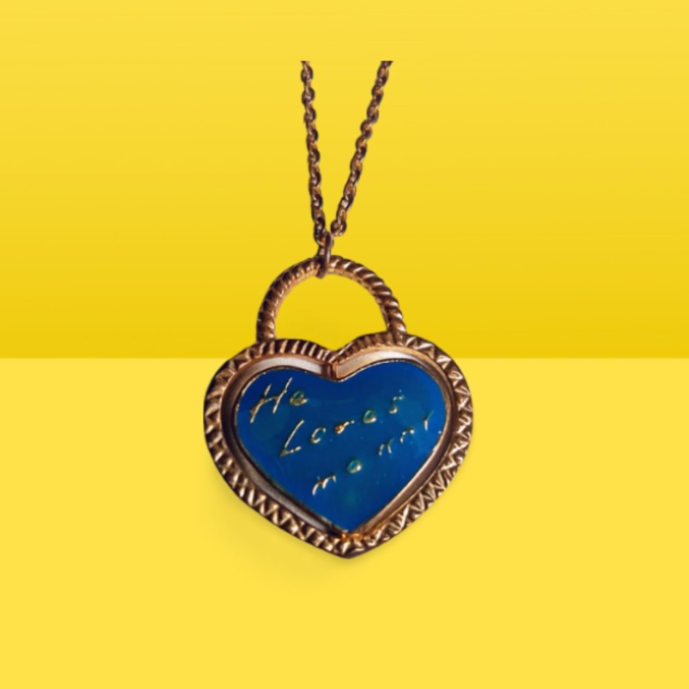 He Loves Me Heart Necklace REVERSIBLE